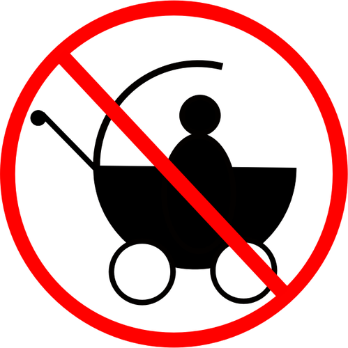 No Baby Carriage Sign Vector Graphics - No Children Clipart (499x500)