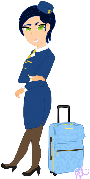 Flight Attendant Png - Cartoon Flight Attendant Png (400x742)