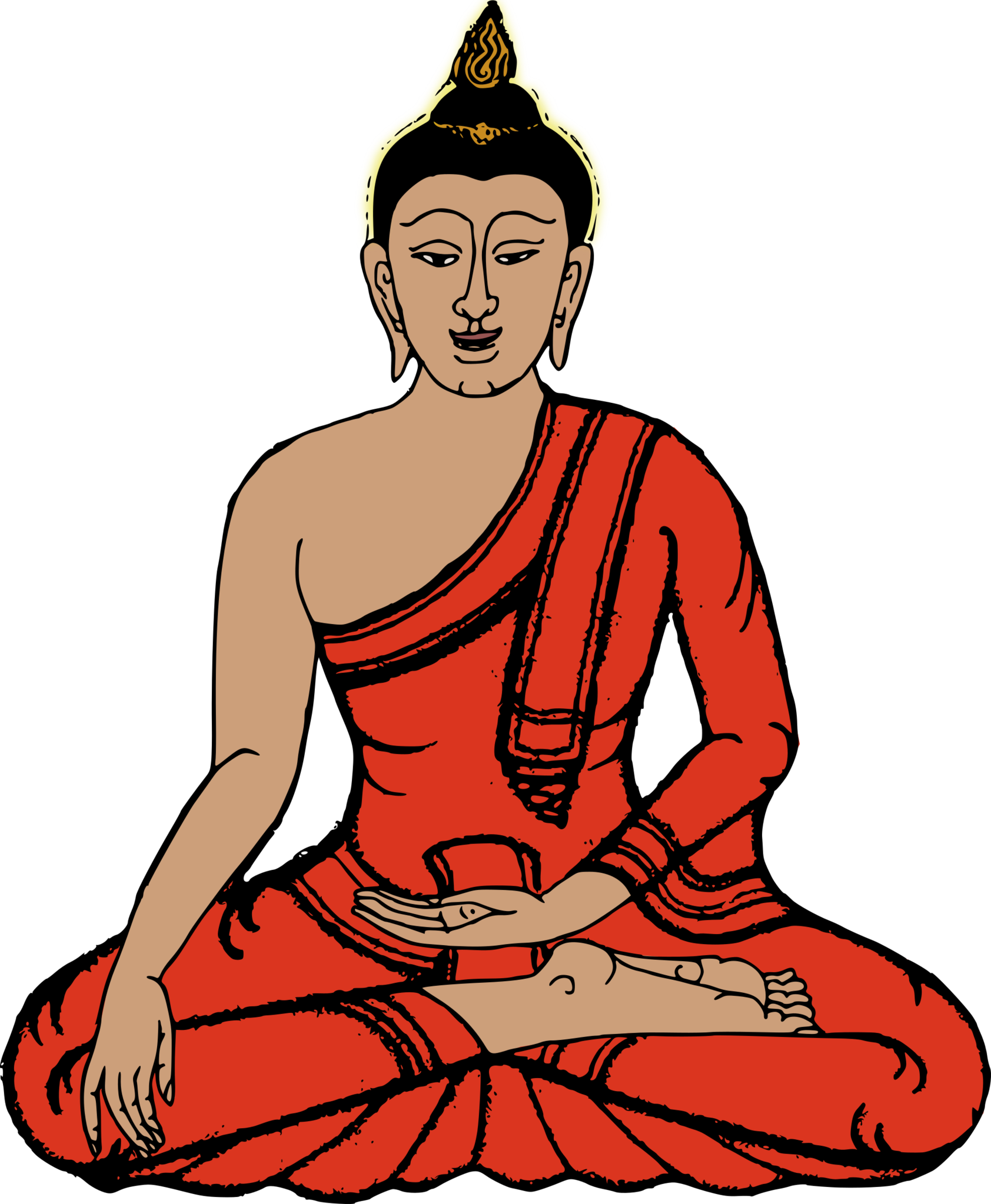 Sitting Buddha “free” Png File Clipart - Clip Art Buddha (1684x2047)