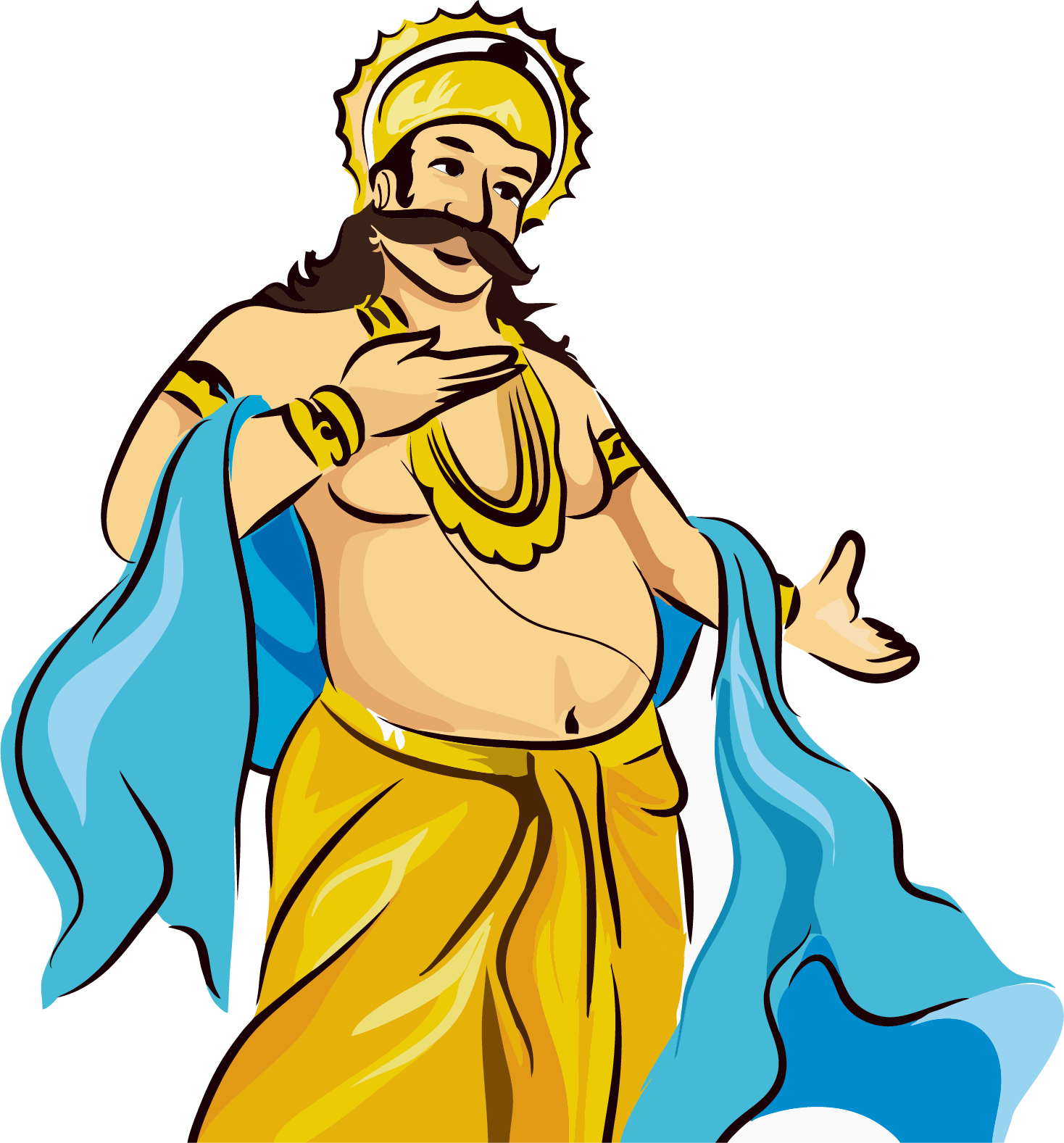 Kerala Animation Onam - Onam Mahabali Vector (1468x1577)