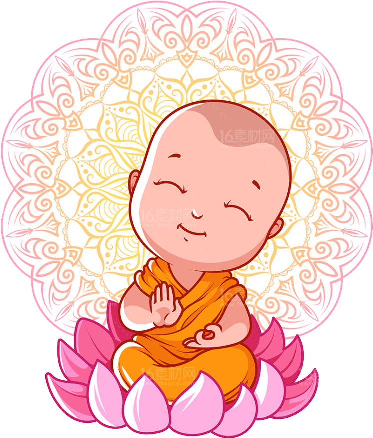 Buddhism Cartoon Bhikkhu Buddhas Birthday - Baby Buddha Cartoon (1024x1024)