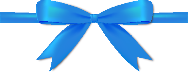 Blue Bow Ribbon Icon Vector Data - Blue Ribbon With Bow (600x230)
