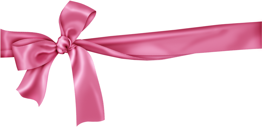 Pink Bow Transparent Background For Kids - Pink Ribbon Transparent Background (1000x484)