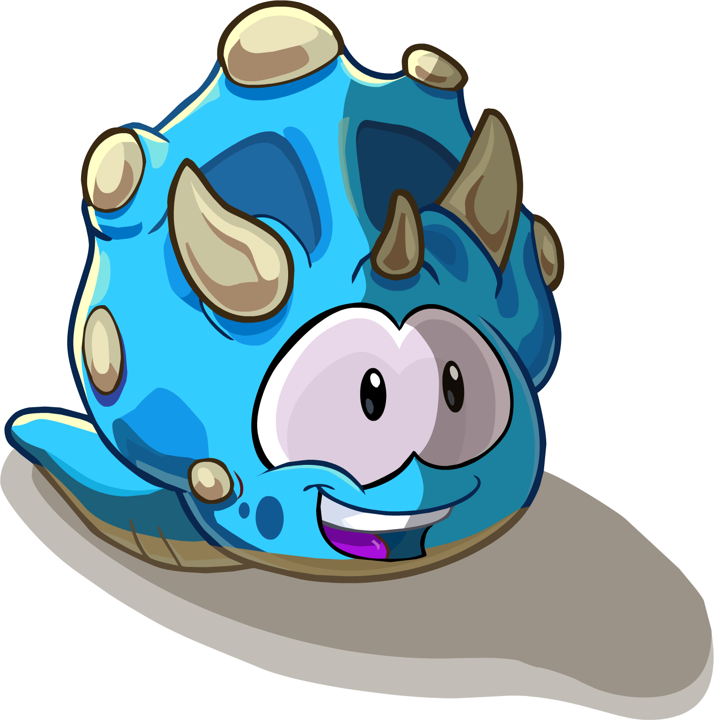 Triceratopsbluepuffle - Club Penguin Dino Puffles (1400x1411)