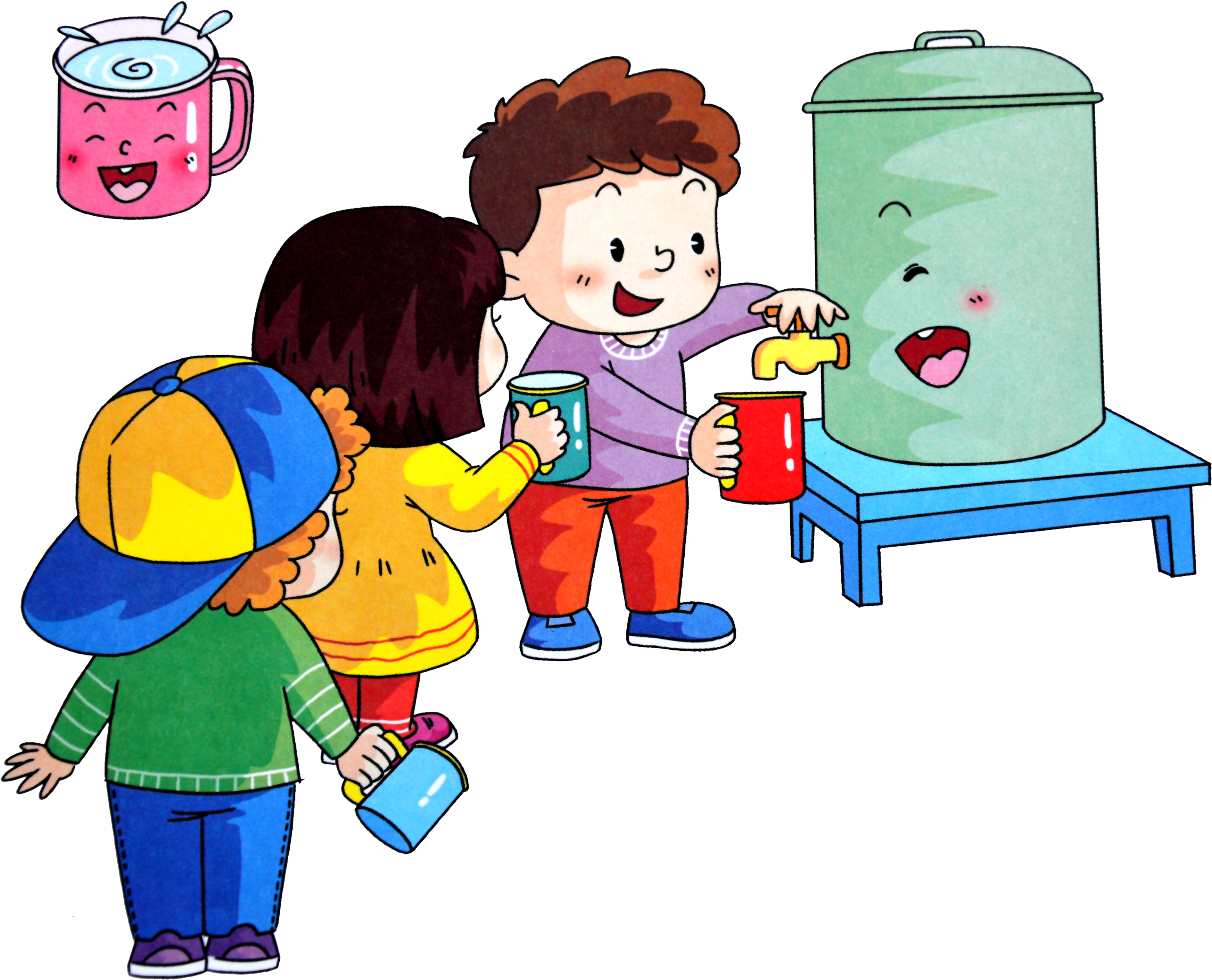 Then Water Line - Water Cartoon Child (3985x3096)