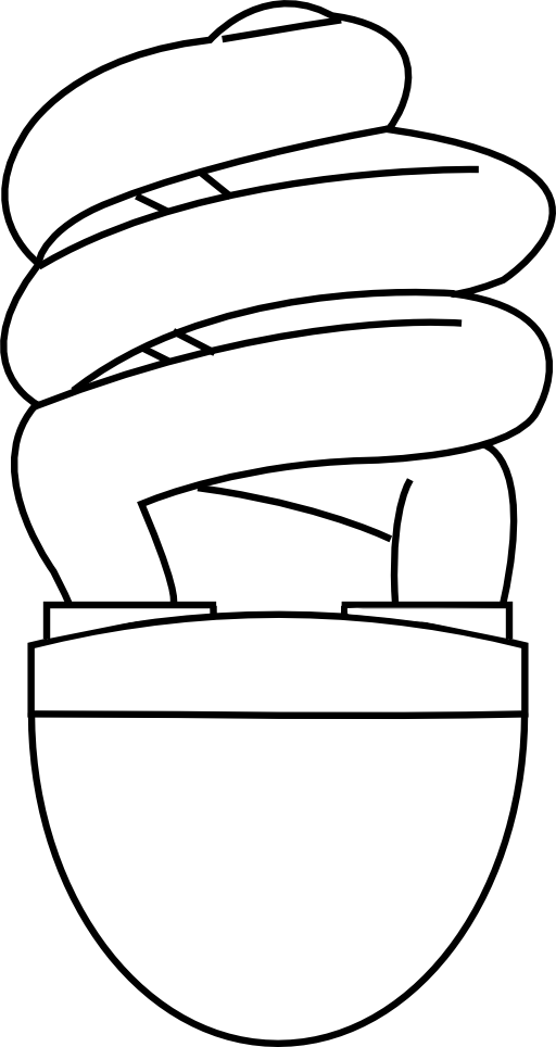 Free Cfl Light Bulb Outline - Cfl Clip Art (512x964)
