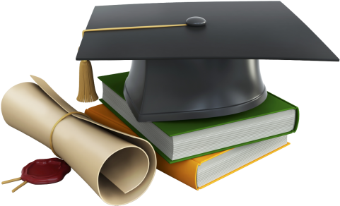 Graduation Cap Books And Diploma Png Clipart - Graduation Cap And Diploma Png (500x303)