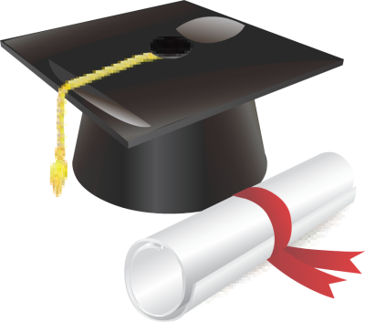 Graduation Cap Clip Art - Graduation Hat And Scroll Clip Art (400x353)
