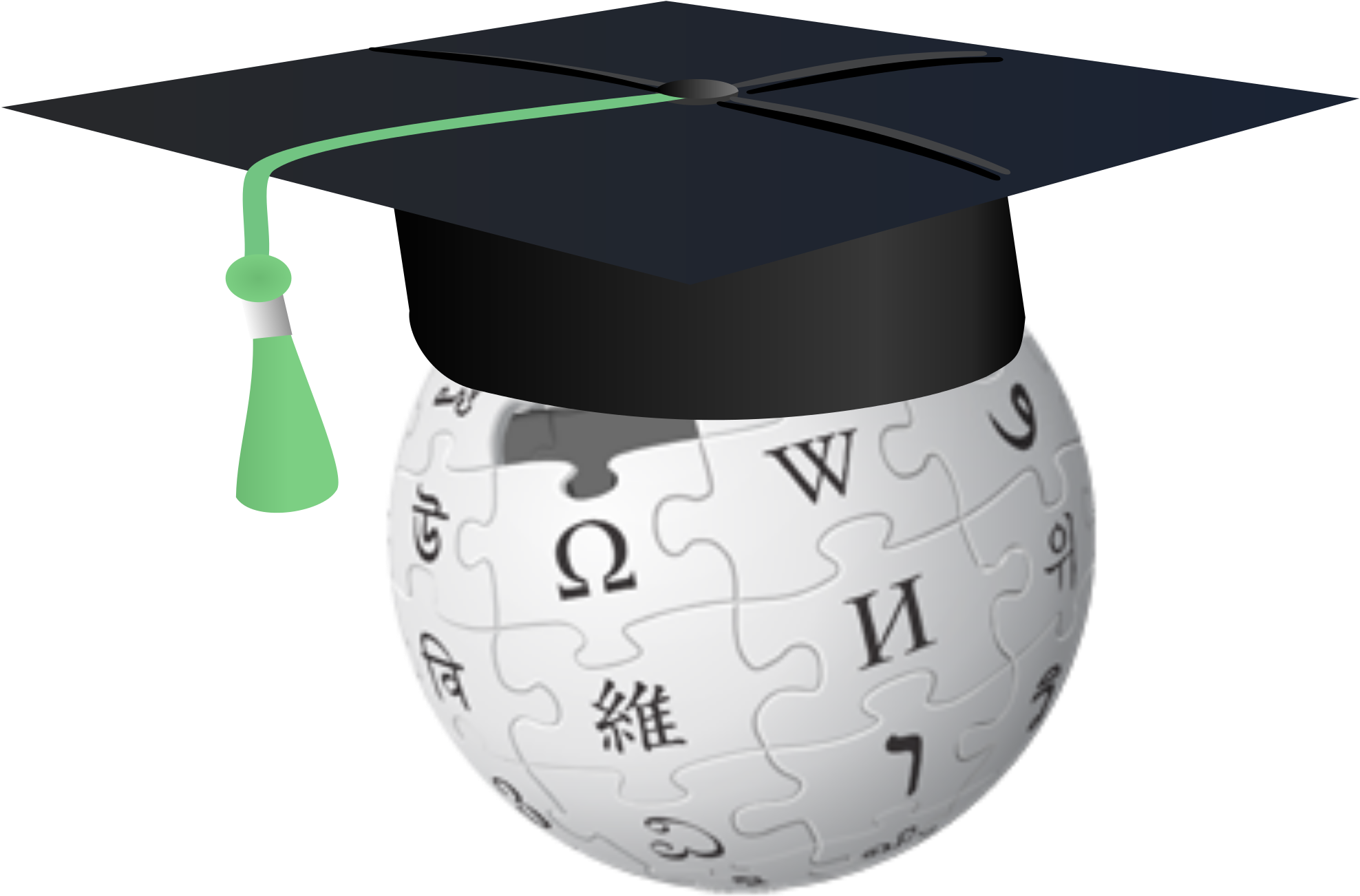 Graduation Cap Art 23, Buy Clip Art - Wikipedia Logo No Background (2000x1333)
