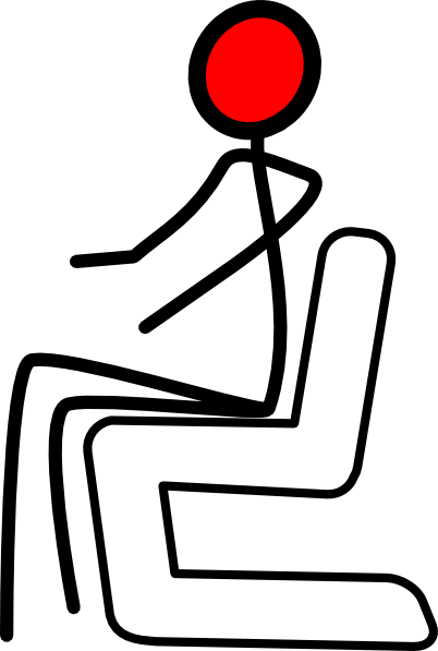 Co-chair - Clipart - Stick Figure Sitting Down (402x597)