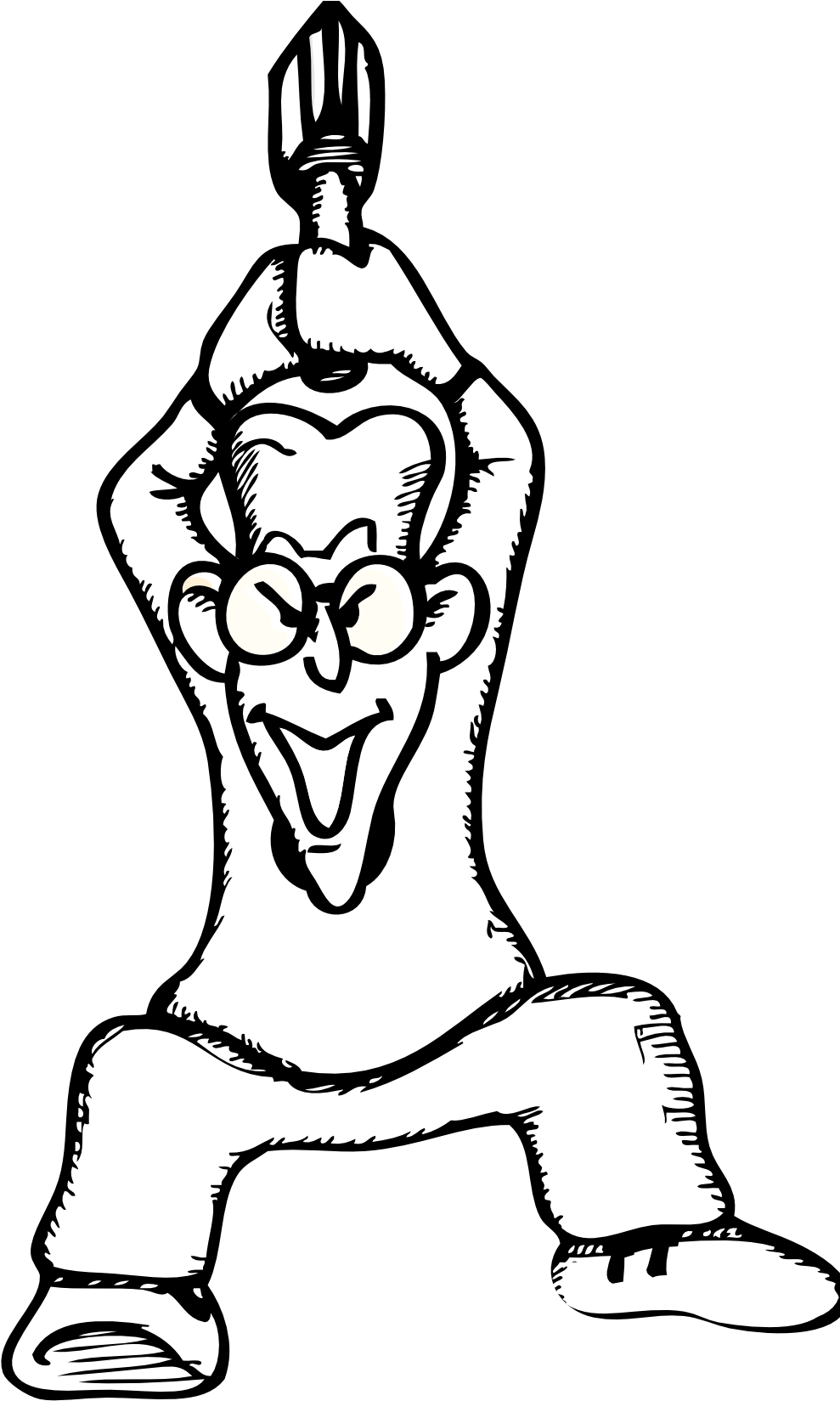 Angry Guy With Axe Black White Line Art 999px 150 - Clip Art (999x1653)