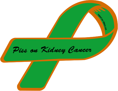 Custom Ribbon Piss On Kidney Cancer Kidney Cancer Ribbons - Kidney Cancer Ribbon Color (455x350)
