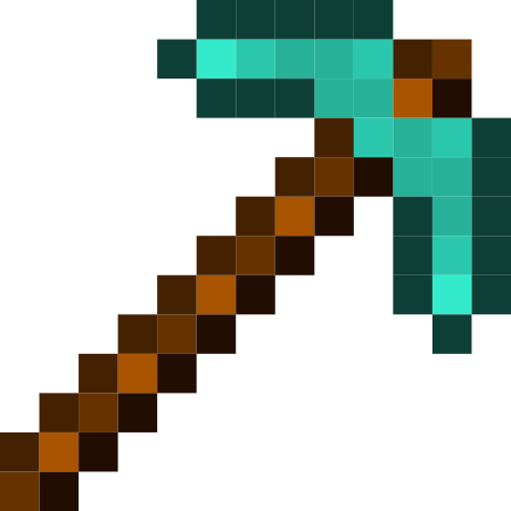 Axe Clipart Minecraft - Diamond Pickaxe (462x462)