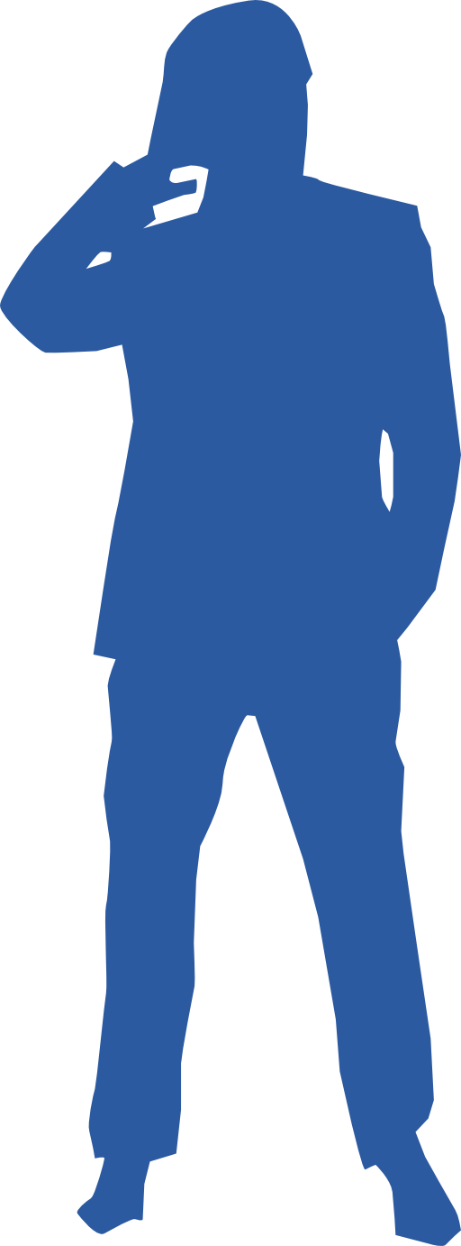 Thinking Man Silhouette Clipart - Man Silhouette Png Blue (512x1382)