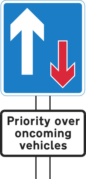 Priority Over Oncoming Vehicles Clip Art - Priority Over Oncoming Vehicles (282x590)