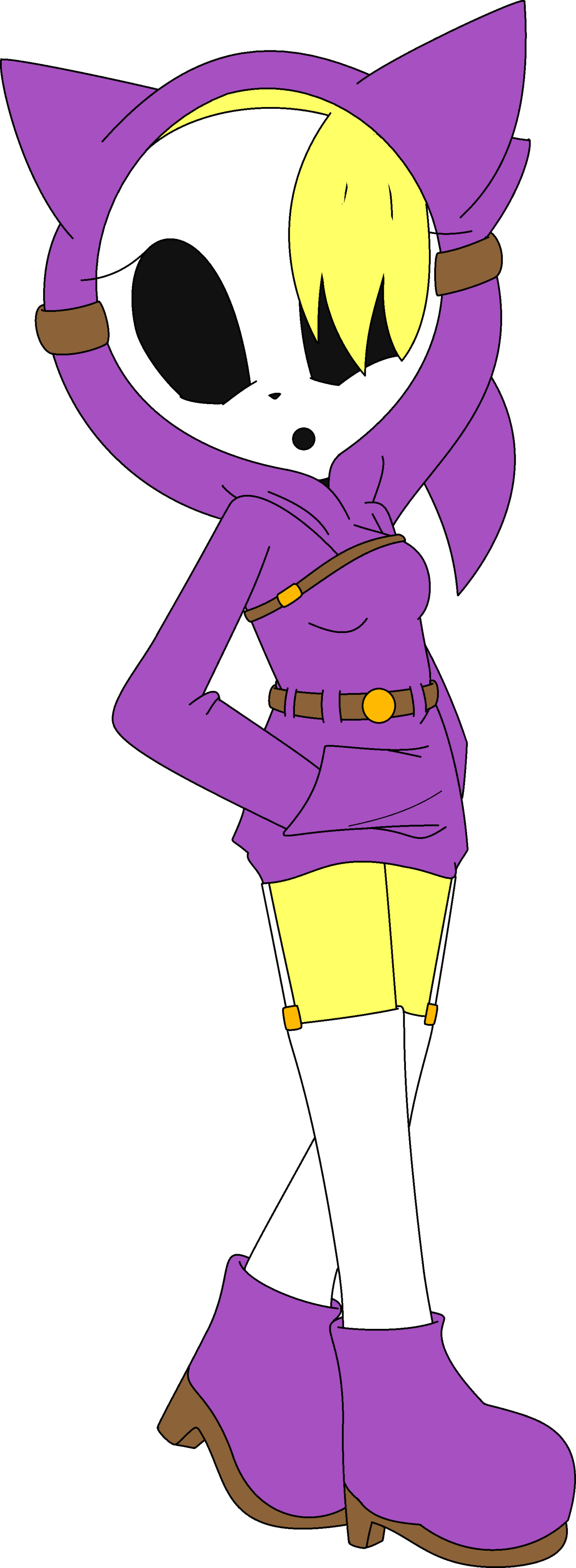 Aj The Shy Girl By Infernothefox - Cartoon (1280x3488)