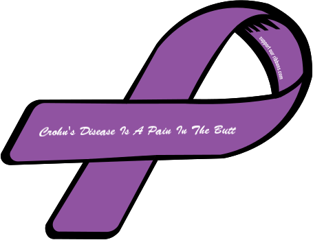 Custom Ribbon Crohn S Disease Is A Pain In The Butt - Relay For Life Ribbon (455x350)