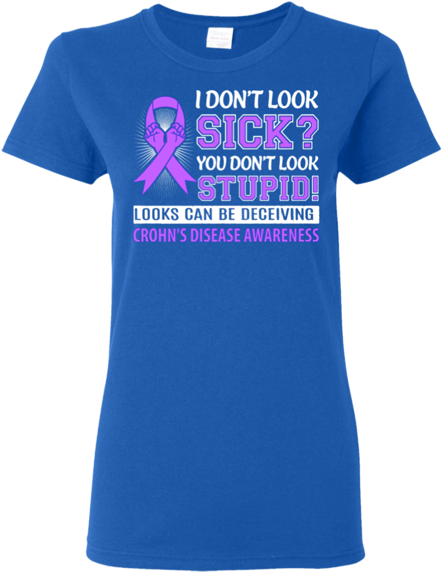 I Don't Look Sick Crohn's Awareness T Shirt Hoodie - Don't Look Sick Fibromyalgia Awareness T-shirt (1155x1155)