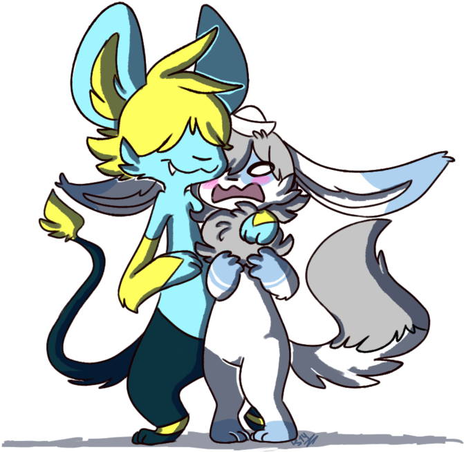 Surfer Dude Shinx And Shy Eevee Girl By Seiishin - Shinx (800x800)