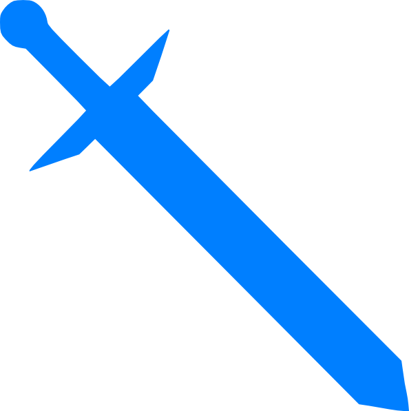 Sword Icon Png Blue (594x597)