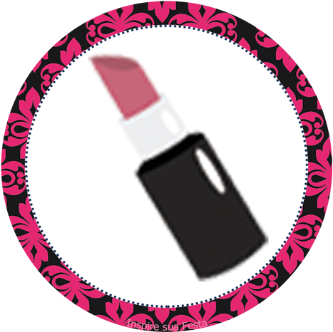 Tag Redonda Personalizada Maquiagem 7 - Topo De Bolo De Papel Maquiagem (500x500)