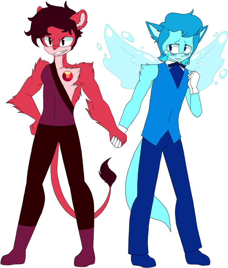 Mobian Ruby And Aquamarine By The Demonic Cat Girl - Cartoon (800x1000)