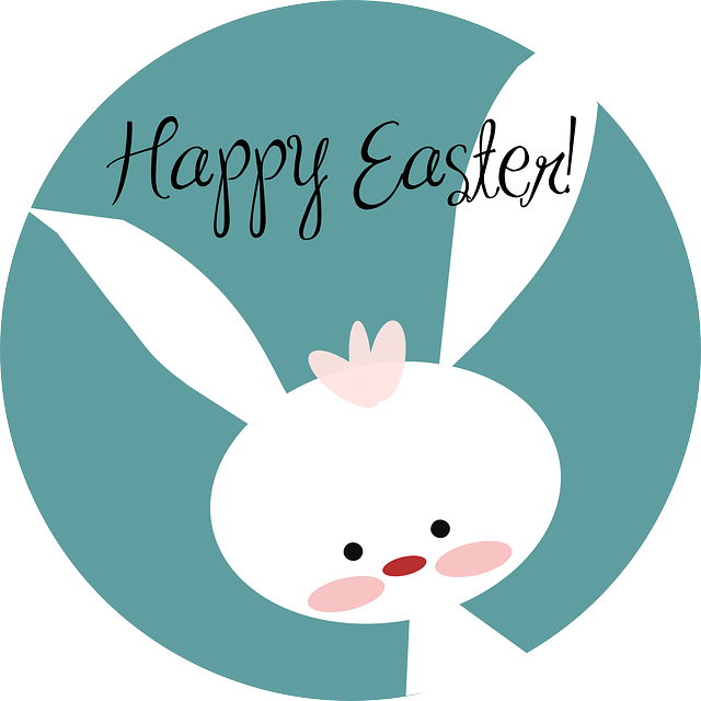 Happy, Circle, Spring, Bunny, Holiday, Easter, Cute - Happy Easter Clip Art (640x640)