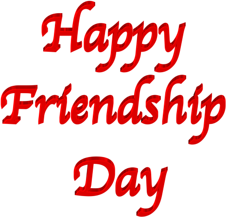Shiny Red 3d Clip-art Featuring Text Happy Friendship - Happy Friendship Day Name (480x480)