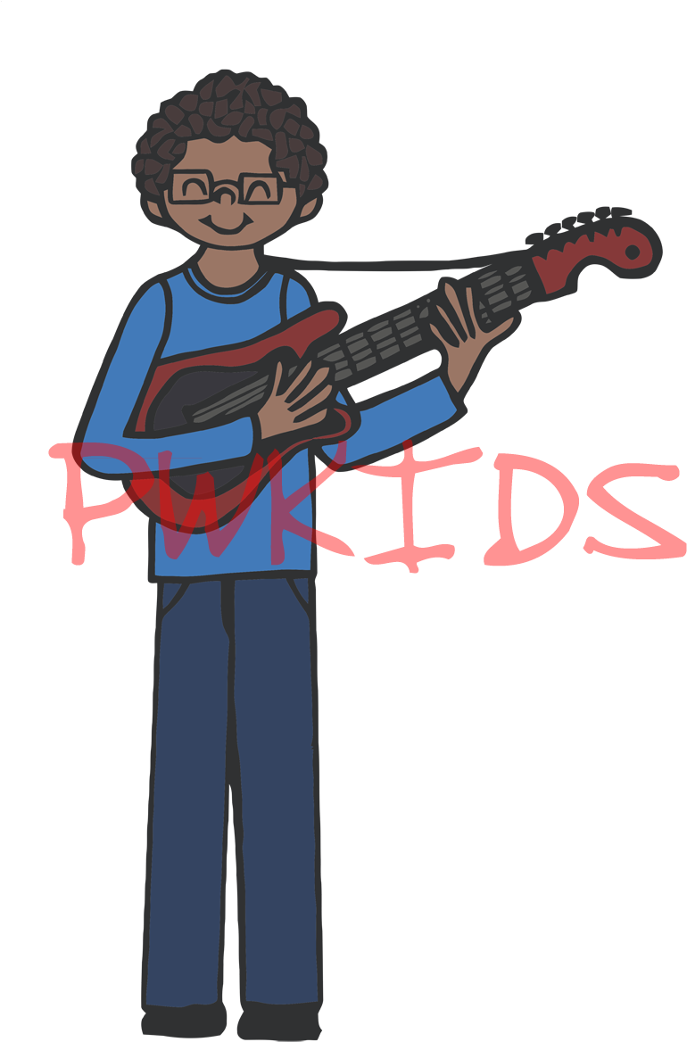 Children Playing Guitar Clipart - Clip Art (800x1264)