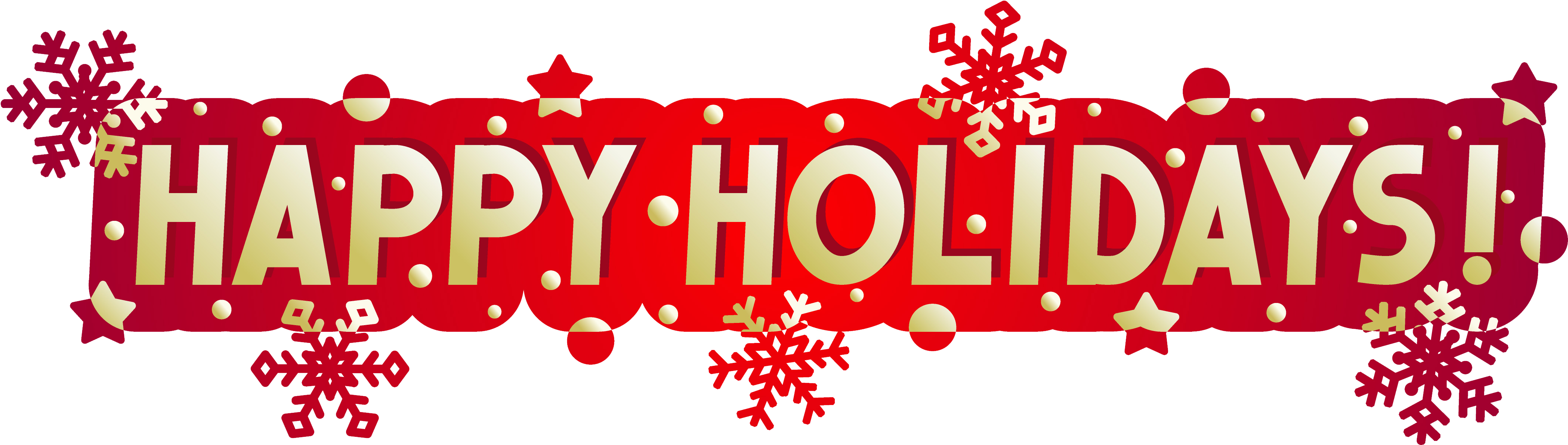 Happy Holidays Clip Art Banner - American Heart Association Christmas Health Statistics (4278x1352)
