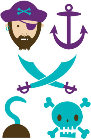 Sale 2 Set Tattoos - Pirate Tattoo Kids (480x480)