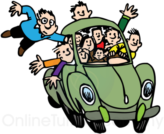 Car With Higher Load Is More Difficult To Be Controlled - Road Trip Clip Art (590x502)