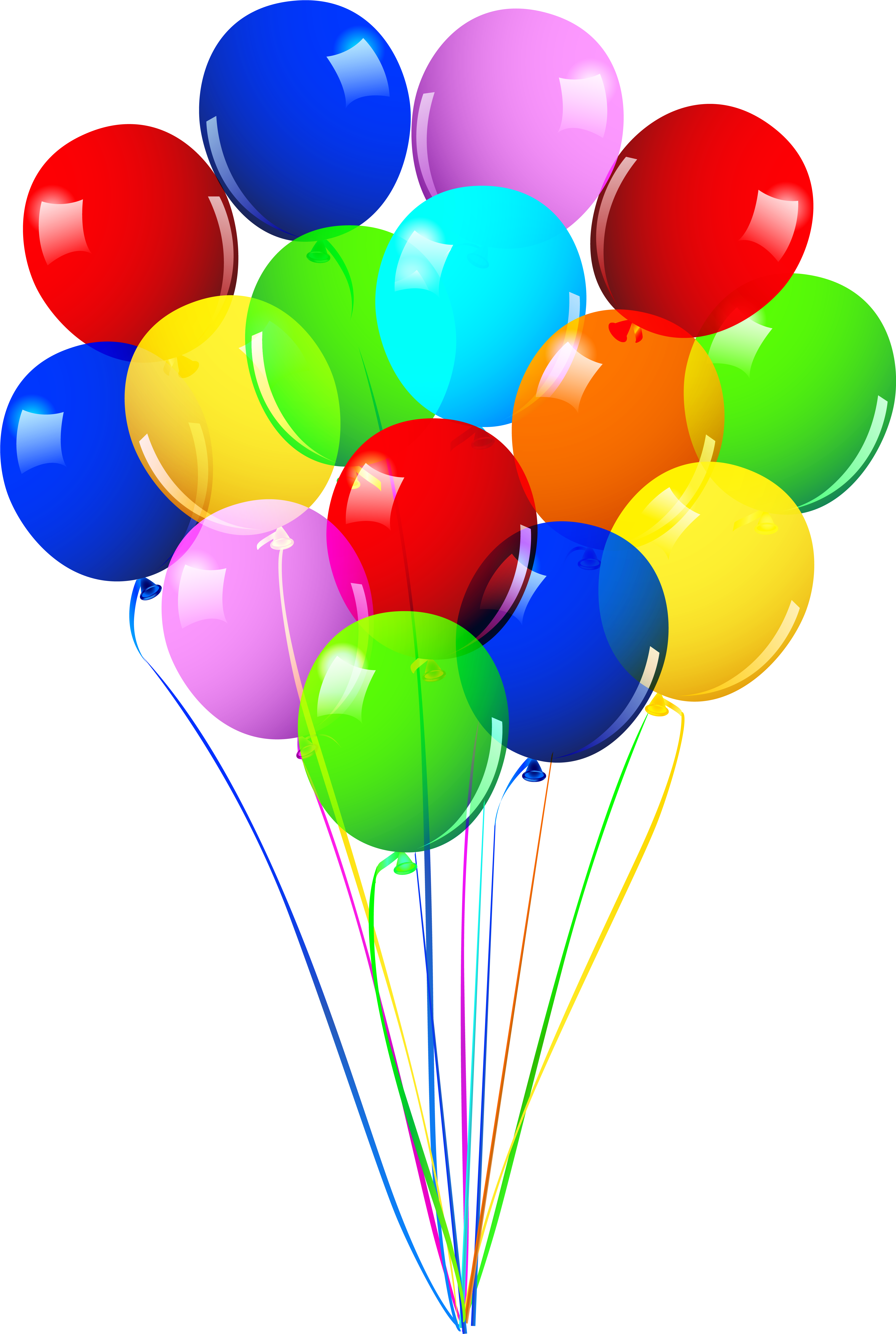 Balloon Clipart Balloon Bunch - Balloons In A Bunch (4362x6491)