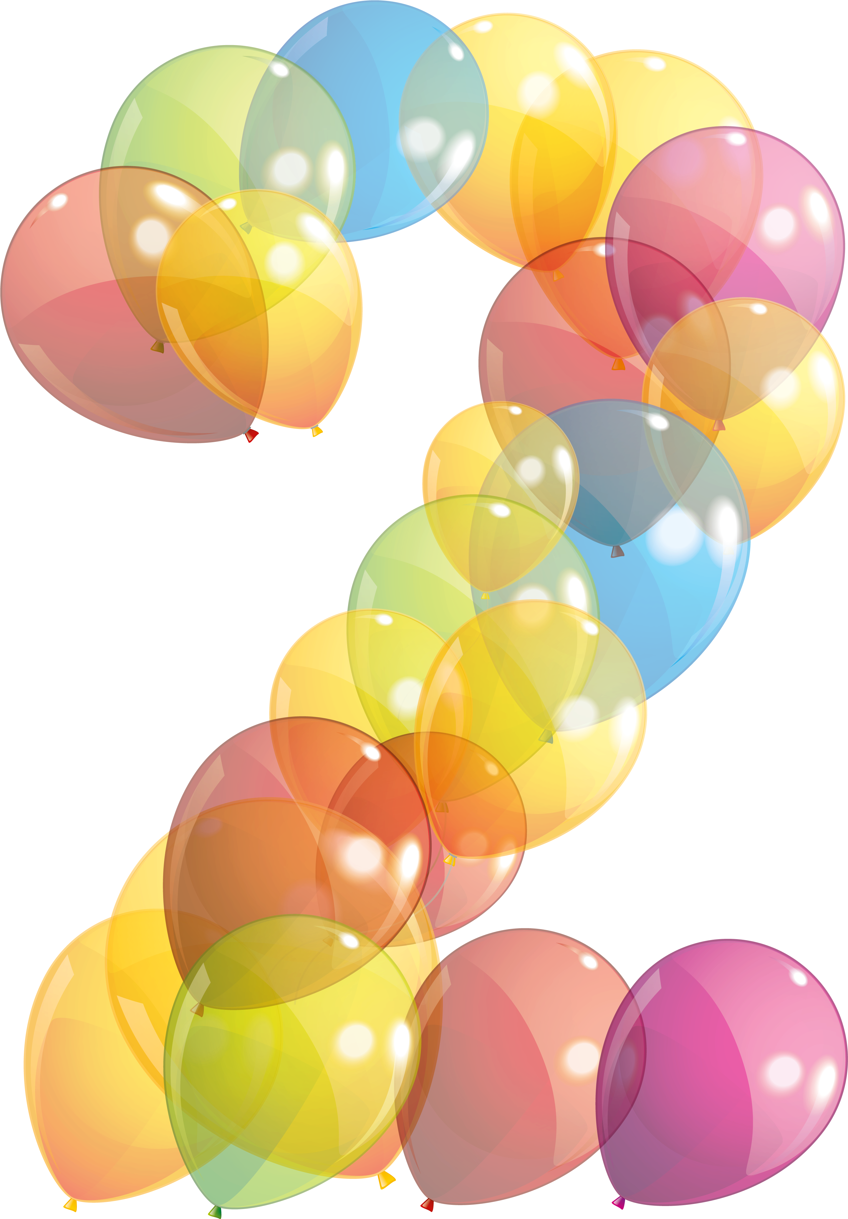 Transparent Two Number Of Balloons Png Clipart Image - Balloons Png (3055x4360)
