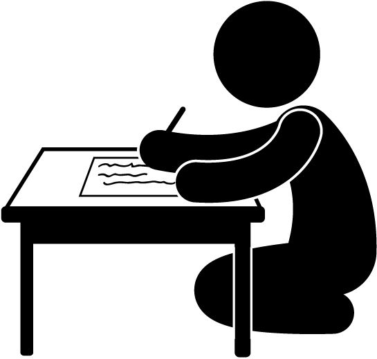School And Study - Desk Silhouette (640x640)