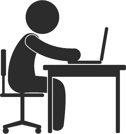 Go To Top - Working Man In Office Clipart (413x438)