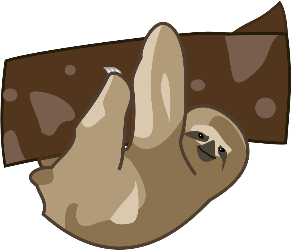 File - Sloth Cartoon - Svg - Sloth In Tree Cartoon (1024x1024)