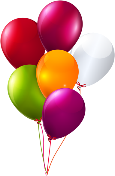 Colorful Bunch Of Balloons Clipart Png Image - Balloon Clipart Png (399x600)