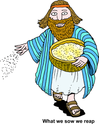 Man Sowing Seed - Sowing Clipart (322x400)