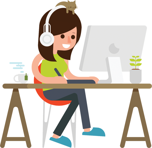 We Build Websites That Work For You - Designer Illustration (534x519)