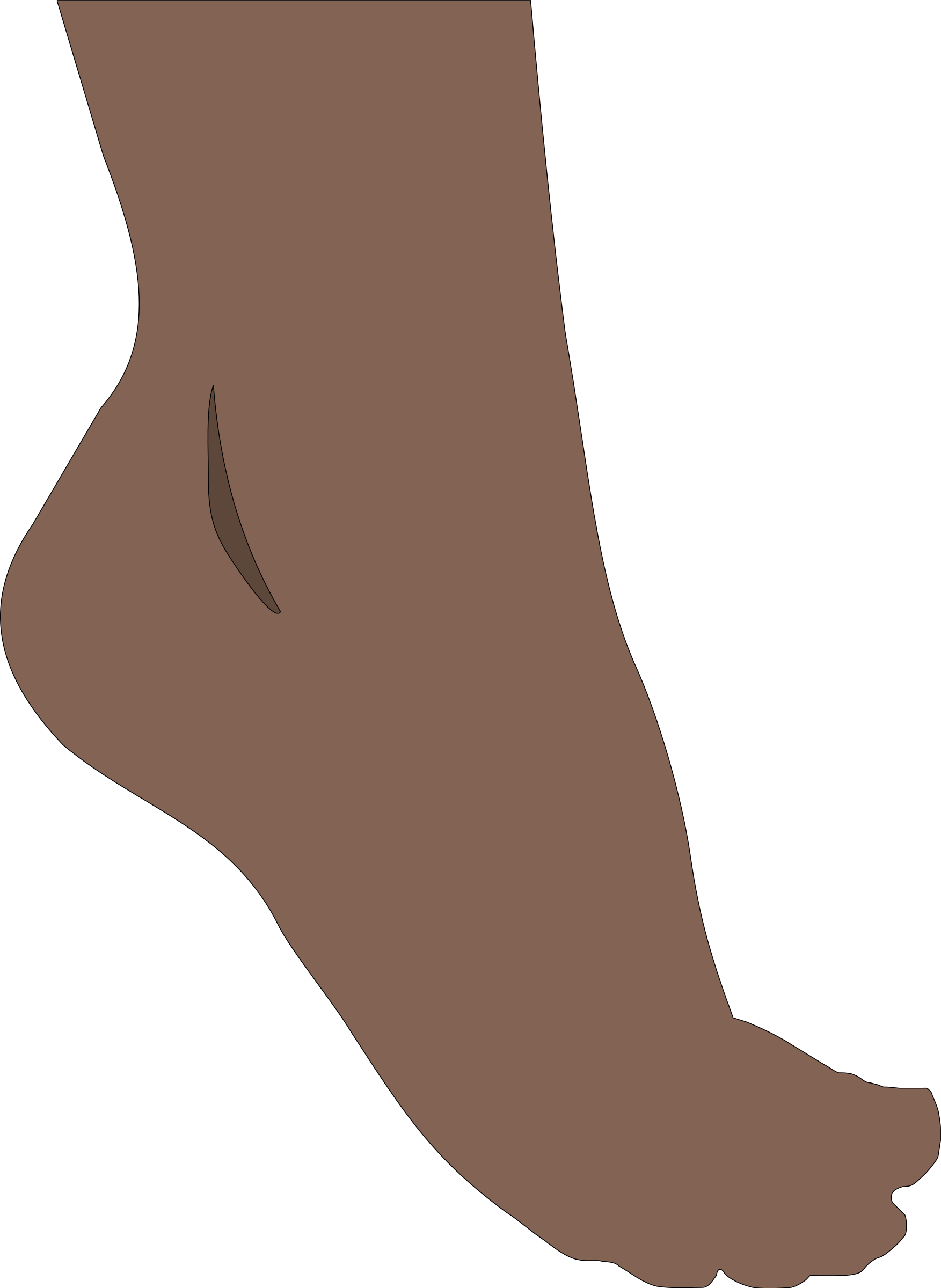 Black Feet Cliparts - Foot Clip Art (1753x2400)