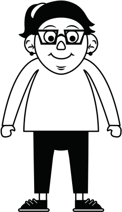 Cute Happy Elderly Woman - Illustration (550x550)
