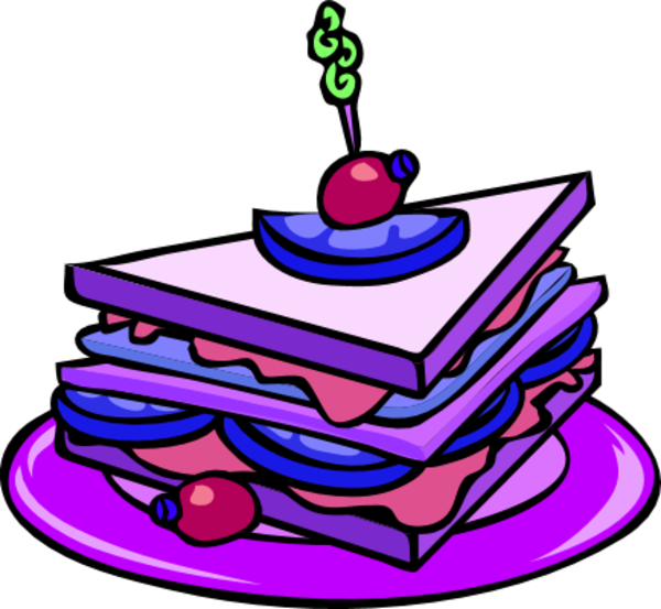 Large Club Sandwich Clipart - Lunch Sandwiches Clip Art (600x553)