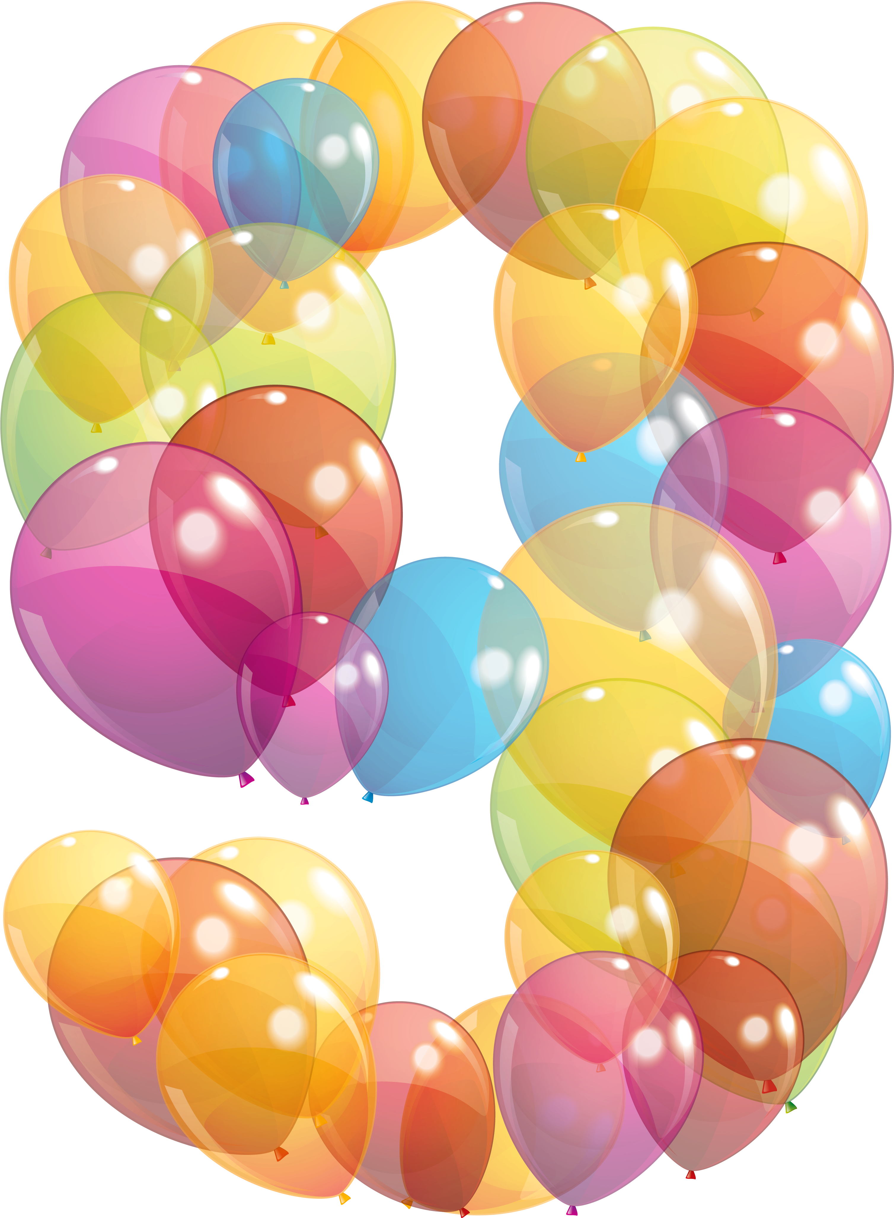 Transparent Nine Number Of Balloons Png Clipart Imageu200b - Clip Art (3174x4319)
