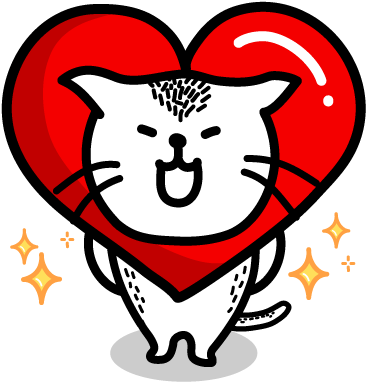 Heart Cat Lite - Mobile Girl Mim Cat (408x408)