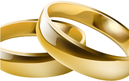 Love Birds Wedding Bands Clip Art , Wedding Ring - Wedding Ring Png Vector (440x320)