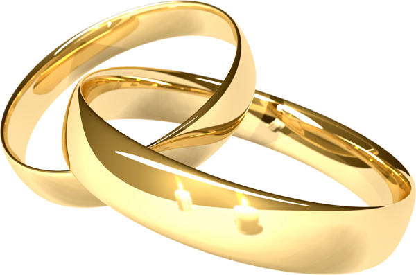 Golden Rings Png Image - Gold Wedding Rings Png (600x397)
