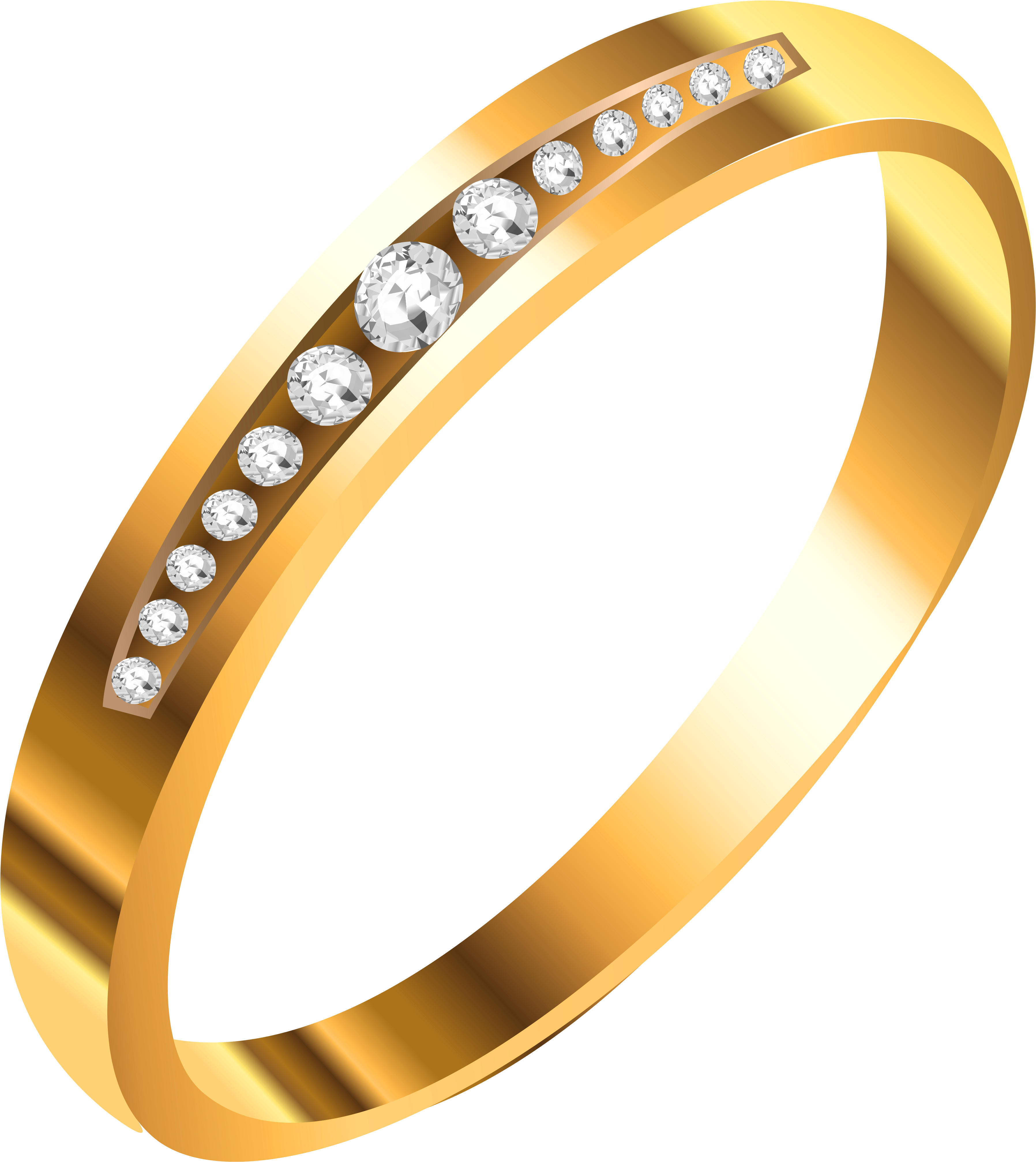 Ring Clipart Gold Necklace - Gold Ring Png (4071x4340)