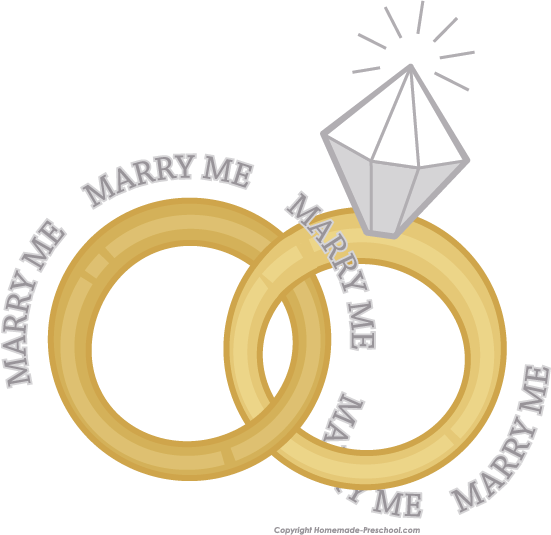 Wedding Rings Marry Me - Wqedding Ring Clipart Png (551x535)