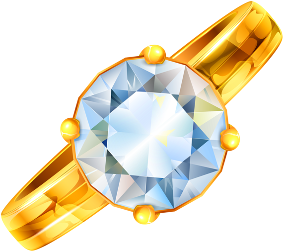 Gold Ring With Diamond Png Clipart Png - Jewelry Clipart Png (600x537)